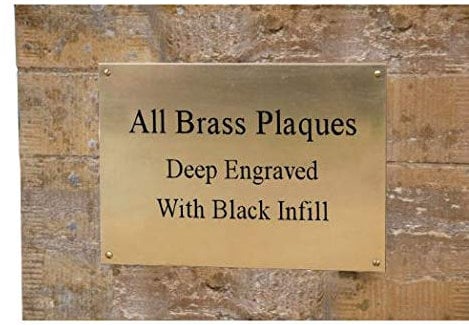 County Engraving Personalised Solid Brass Plaque 2 x 4 Memorial Sign Engraved With Any Message - Enter Your Own Custom Text