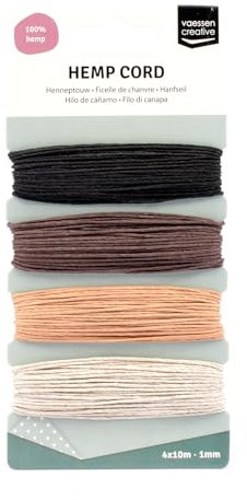 Vaessen Creative Filo di Canapa, Multicolore, 4 x 10 m