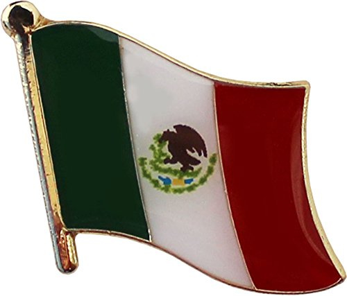 Pin de solapa de metal troquelado con bandera de México con cierre de mariposa