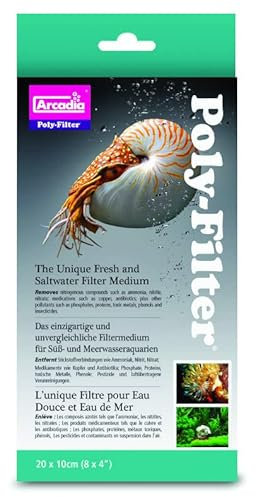 Aquarium Fisch Teich Arcadia Polyfilter Pad Für Marine/ Riff Standard 20.3cm X 10cm
