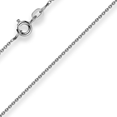 1,1mm Rund-Ankerkette 585 Gold Weißgold Kette Collier Halskette, 45cm
