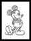Pyramid International Mickey Mouse (Sketched-Single) 30x40 cm gerahmter Druck, 250GSM PAPERWRAP MDF, Mehrfarbig, 44 x 33 x 4 cm