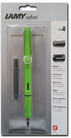 LAMY Safari (013) Green Fountain Pen - Medium nib + pen case