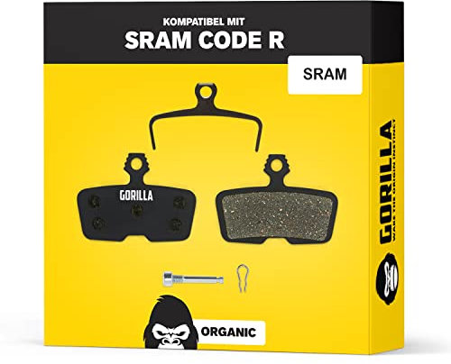 Performance Bremsbeläge für SRAM Code R RSC DB8 & Guide RE G2 Bremsanlagen I Organisch I 1 Paar I Starke Bremskraft & langlebig I Alphatrail Scheibenbremsbeläge für MTB & E-Bike