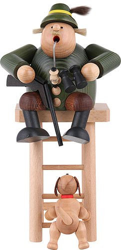 KWO Räuchermann Förster auf Hochsitz 27cm