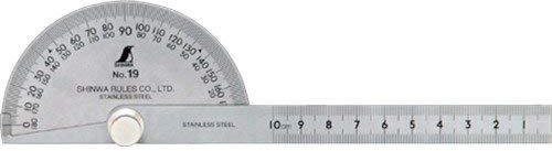 シンワ測定 3-D-Edelstahl Winkelmesser mit runder Kopf