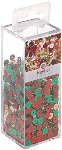 Rayher Hobby Rayher 53813000 Pailletten-/Glasperlenmix, 90 g und 50 m Draht 0,3 mm ø, Bastelperlen, Rocailles, Pailletten, Glasstifte, Fädeldraht