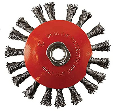 Abracs ABWBB100M14T Twist Knot Bevel Brush - 100mm Diameter x M14-0.5 Wire Gauge - Maximum RPM of 12,500