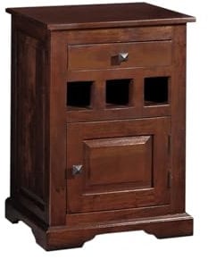 MASSIVMOEBEL24.DE Oxford Nachttisch #268 Akazie, Farbe:Dunkelbraun lackiert, Größe:46x40x65 cm (BxTxH)