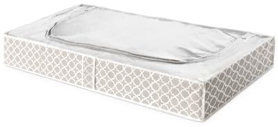 Compactor Bolsa de Almacenamiento Plana bajo Cama, Gama Madison, Color Blanco y Beige, Tamaño 107 x 46 x 16 cm, Ventana Transparente, RAN7468