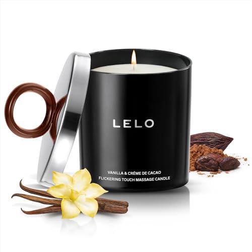 LELO Flickering Touch Massage Candle, Melts into Massage Oil, Scented Candle Body Massage Oil, Luxury Skin Treatment (Vanilla & Creme de Cacao)