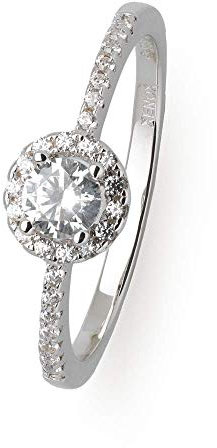 XENOX XS7366-54 Damen Ring Silver Circle Sterling-Silber 925 Silber Weiß Zirkonia 17,2 mm Größe 54