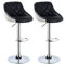 WOLTU Barhocker 2er Set, Hocker mit Lehne, höhenverstellbar drehbar, gepolsterter Kunstledersitz, rutschfestes Metallfuß, für Küche Hausbar, Schwarz, BH30sz-2