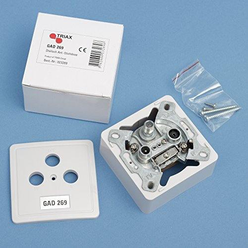 Triax GAD 23269 3-Loch-1x Stichleitungsdose mit Sockel/Deckel, polarweiß