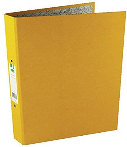 Q-Connect 2 Ring 25mm Paper Over Board Yellow A4 Binder (10 Pack)