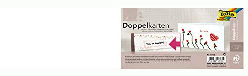 folia 8763 - Briefkarten DIN lang, weiß, doppelt quer 25 Stück - Doppelkarten zum kreativen Gestalten von Einladungen, Glückwunschkarten
