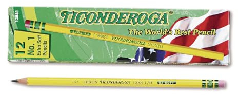 Ticonderoga Gelber Bleistift, Nr. 1, extra weiche Mine, Dutzend DIX13881