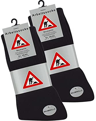 VCA Herren Arbeitssocken (10 Paar), Baumwoll Herren Socken Schwarz Anthrazit