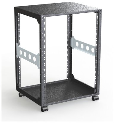Rack Magic - 19 Mini Rack 15HE - 440mm Tiefe - Schwarz - 19 Zoll Serverschrank - 19 Studiorack - Open Frame Rack