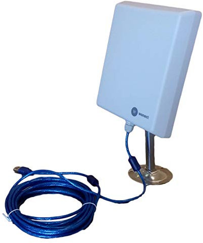 Antena WONECT Exterior 10 Metros Panel PLANAR 36DBI Externa USB Interno N4000 2000MW 2w 10 Metros Auditoria. Fácil Instalar. Compatible WiFislax, Beini, Kali. Largo Alcance. Rompemuros