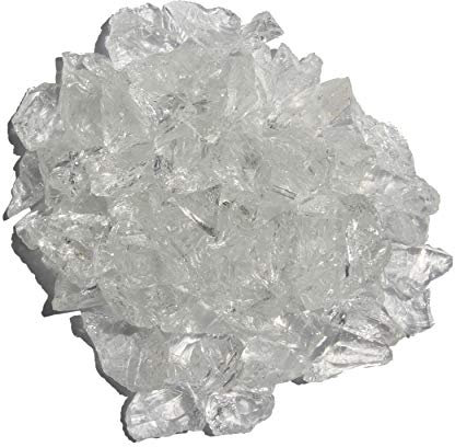 Hiland Feuerstelle Feuerglas Eisklar, Extreme Temperaturbewertung, gut für Propan oder Erdgas, 4,5 kg, 4,5 kg, klar