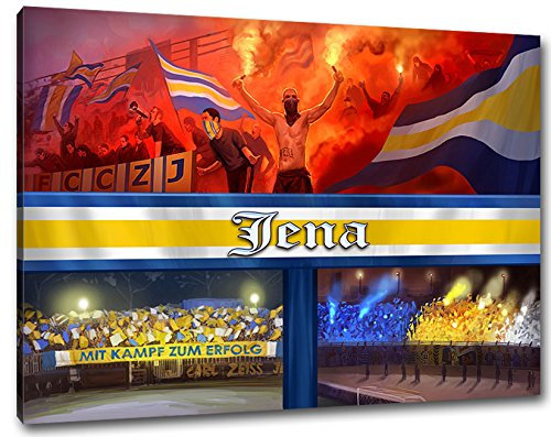 Ultras JENA, Bild auf Leinwand XL, fertig gerahmt, 80 x 60 cm