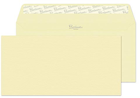 Blake Business - Vellum Laid Envelopes DL (110 x 220mm) - Pack of 500 - Premium 120GSM - FSC Certified - Yellow Cream Envelopes - Business/Office Supplies - Laser & Printer Compatible (95882)
