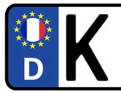 Werbetechnik Sotirios Papoutsis 2X Kennzeichen Aufkleber Frankreich Nummernschild Sticker (ca.2 cm)