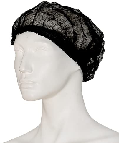 Cuffia in tessuto non-tessuto, 1000 pezzi, con clip, taglia L, diametro 52 cm, (10 x 100 pezzi), colore nero