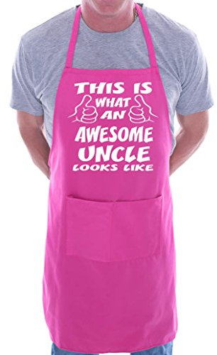 Print4U This Is What Awesome Uncle BBQ Cooking Funny Novelty Apron Pink