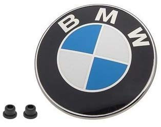 BMW Hood Emblem Logo Badge Roundel 82mm Genuine OE 51148132375 + Grommets 51141807495