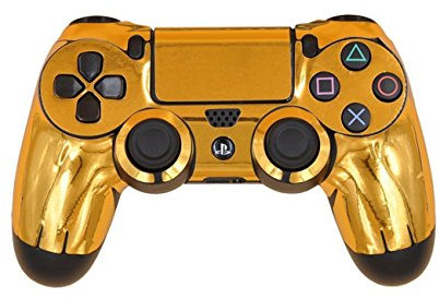 DOTBUY PS4 Design Schutzfolie Skin Sticker Aufkleber Set Styling für Sony Playstation 4 Controller X 1 (Glossy Gold)