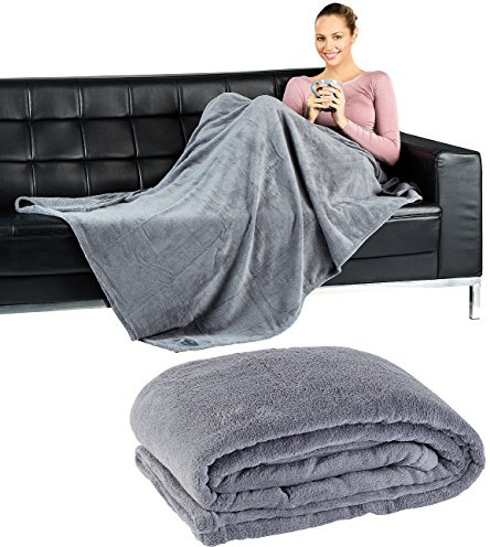 Wilson Gabor Microfaser Kuscheldecke: Weiche Mikrofaser-Kuscheldecke, 170 x 130 cm, 190 g/m², dunkelgrau (Mikrofaser Decke, Schlafdecke, Fleece)