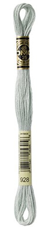 DMC 117-928 6 Strand Embroidery Cotton Floss, Very Light Grey Green, 8.7-Yard,Pack of 12