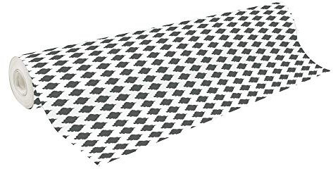 Clairefontaine 211200C Eine Rolle von 50m x 0m70 Alliance Geschenk Papiermuster schwarz ovale Stelle auf einem weißen Hintergrund