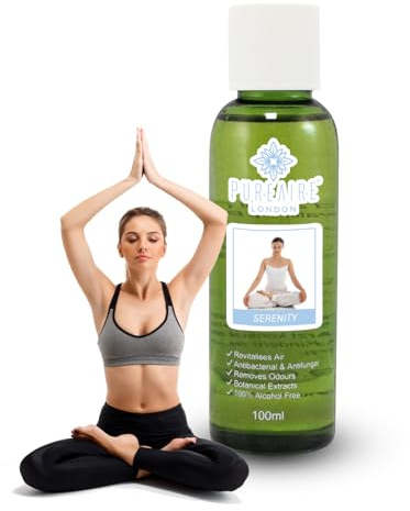 PureAire Essential Oil Blend Serenity 100ml Essential Oils for Diffusers for Home Aroma Essence for Diffusers Air Purifiers Aromatherapy Relaxation Botanical Extracts Water Soluble Fragrance Relaxing