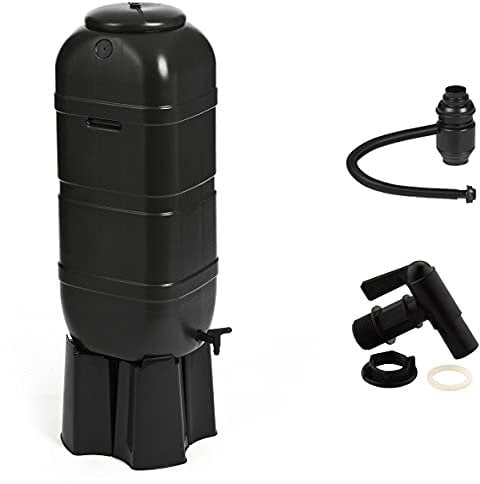 Kreher Réservoir à eau de pluie avec support, système de remplissage automatique et 1 robinet de vidange 100 litres