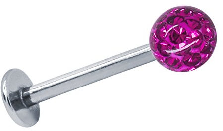 SoulCats Labret Piercing Tragus Monroe Lippe, Farbe: lila; Länge: 8 mm; Kugelgröße: 4 mm