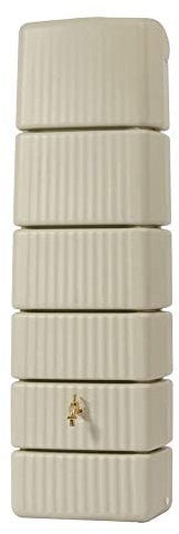 4rain Slim Wandtank Regentonne 330 Liter sandbeige - Regenwassertank, Wasserbehälter, Fass, Wassertank, Regenfass, Regenwassertonne, Wassertonne, Wassertonnen für Garten, Wasserfass