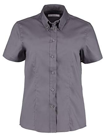 Kustom Kit Ladies Corporate Oxford Shirt KK109 Charcoal 12