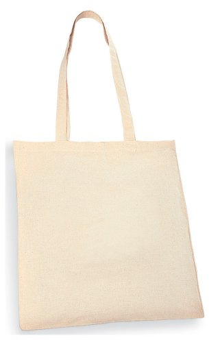 eBuyGB Shoulder Bag Natural Tote Ideal for Printing, Cotton, Beige, Pack of 10