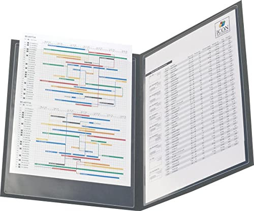 3L Klarsichthüllen Polypropylen selbstklebend A5 komplette Seite 10 Stück transparent, Schwarz