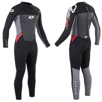 Osprey Men's Full Length 3 mm Summer Wetsuit, Adult Neoprene Surfing Diving Wetsuit, Origin, Red, S Tall