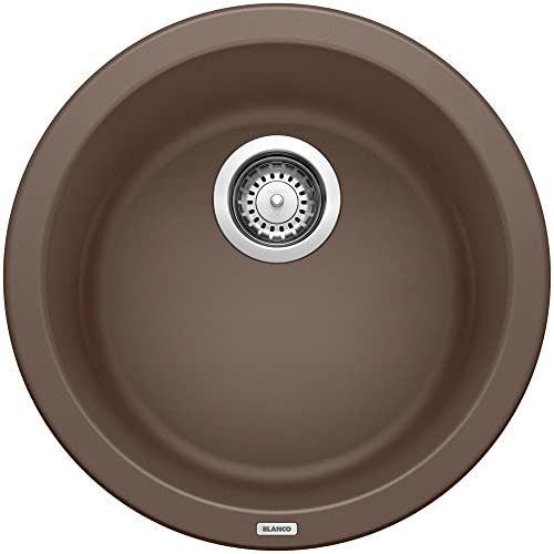 BLANCO, Café Brown 515803 RONDO SILGRANIT - Fregadero de barra redonda para empotrar o empotrar