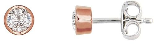 XENOX Ohrringe XS7122R Damen Ohrstecker Silver Circle rosé Sterling-Silber 925 Rose weiß Zirkonia
