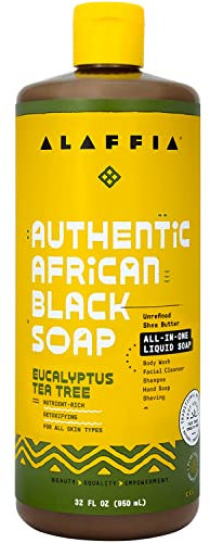 Alaffia - Authentic African Black Soap, Eucalyptus Tea Tree - 32 oz by Alaffia