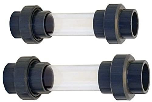 AquaForte Sichtglas mit 3/3-Kupplung 50 mm Installationszubehör, grau, 27.0 x 8.0 x 8.0 cm