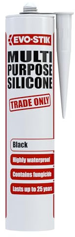 EVO-STIK Multipurpose Silicone Sealant Black - Waterproof & Mould Resistant - For Interior and Exterior Use