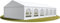 TOOLPORT Festzelt Partyzelt 6x14 m Premium, hochwertige PVC Plane 750 N in weiß 100% wasserdicht mit Bodenrahmen