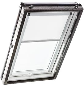 Original Roto Verdunkelungsrollo ZRV Elektrisch - Nahezu vollständige Verdunkelung - Führungsschiene Silber - Baureihe Designo R4/R7 und Classic 43/73 - Größe 094/098 | 09/09 - Stofffarbe Weiß